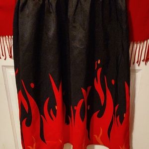 Vintage Style Black Dress with Flames size L/14